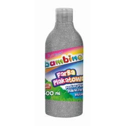 Farby plakatowe Bambino w butelce 500 ml kolor: srebrny 500ml 1 kolor. Bambino (srebrny)