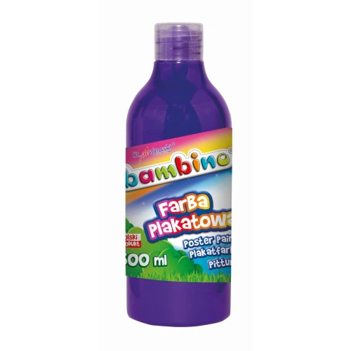 Farby plakatowe Bambino w butelce 500 ml kolor: fioletowy 500ml 1 kolor. Bambino (fioletowa)