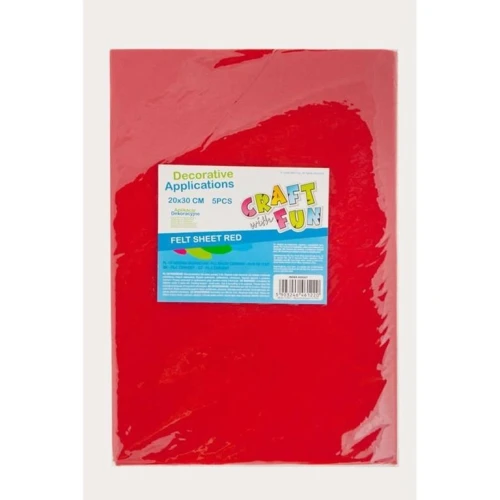 Ozdoba filcowa 20x30x5szt czerw 20x30 Craft with Fun (439307)