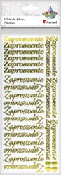 Naklejka (nalepka) Craft-Fun Series napis „Zaproszenie” złoty Titanum