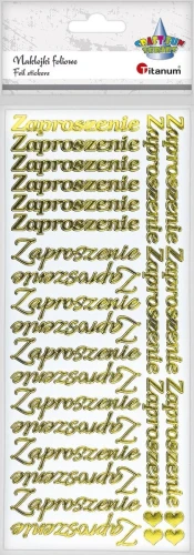 Naklejka (nalepka) Craft-Fun Series napis „Zaproszenie” złoty Titanum