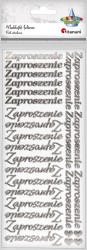 Naklejka (nalepka) Craft-Fun Series napis „Zaproszenie” srebrny Titanum