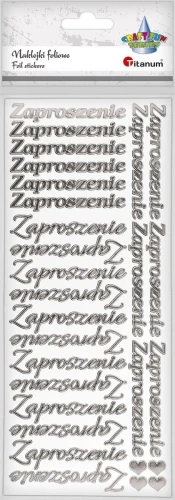 Naklejka (nalepka) Craft-Fun Series napis „Zaproszenie” srebrny Titanum