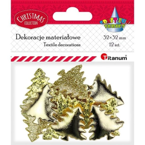 Ozdoba materiałowa Craft-Fun Series Złote choinki Titanum (BJ25042703)