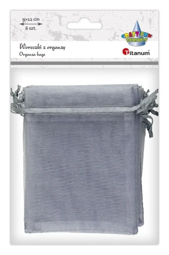 Organza Craft-Fun Series Woreczki z organzy szare Titanum (25BJ033127-4)
