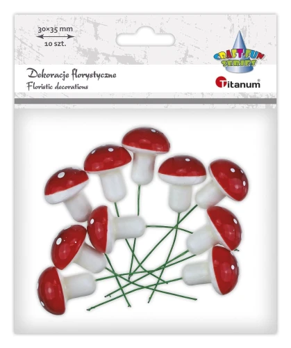 Ozdoba styropianowa Craft-Fun Series muchomor na druciku Titanum (20CR0312-63)