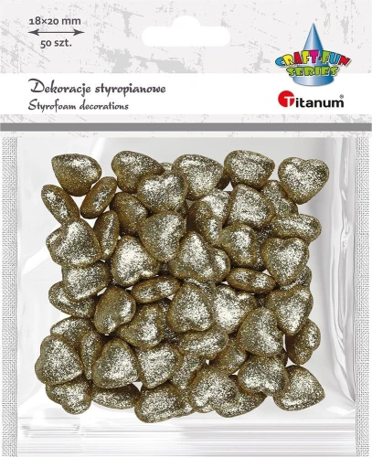 Ozdoba styropianowa Craft-Fun Series serduszka 20mm Titanum (20YX0326-G)