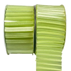 Wstążka Craft-Fun Series satynowa karbowana 40x3 [mm x m] zielona jasna Titanum (BJ25091148-3)