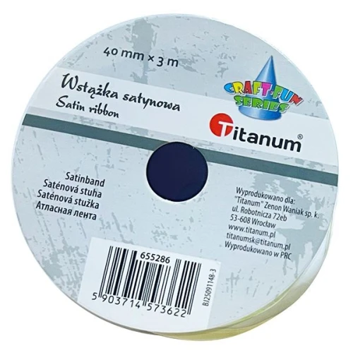 Wstążka Craft-Fun Series satynowa karbowana 40x3 [mm x m] zielona jasna Titanum (BJ25091148-3)