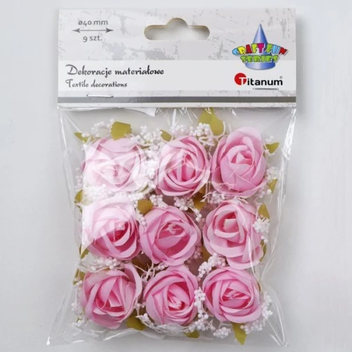 Ozdoba materiałowa Craft-Fun Series róże z gipsówką Titanum (25YX0902-10)