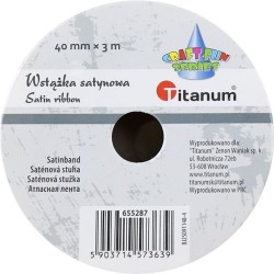 Wstążka Craft-Fun Series satynowa karbowana 40x3 [mm x m] biała Titanum (BJ25091148-4)