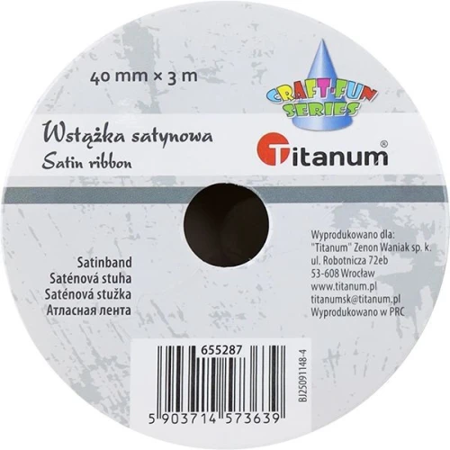 Wstążka Craft-Fun Series satynowa karbowana 40x3 [mm x m] biała Titanum (BJ25091148-4)
