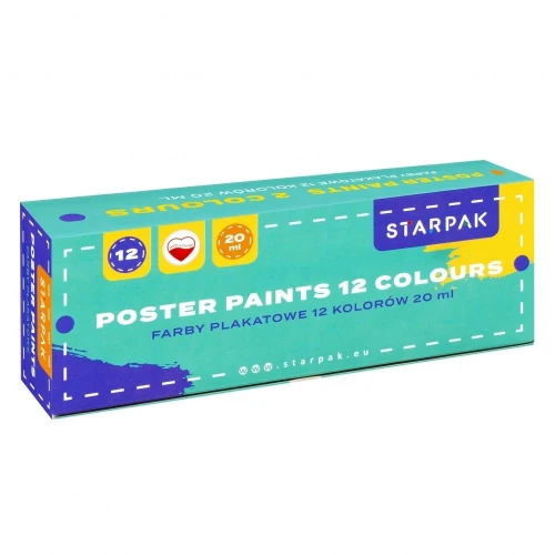 Farby plakatowe kolor: mix 20ml 12 kolor. Starpak (533629)