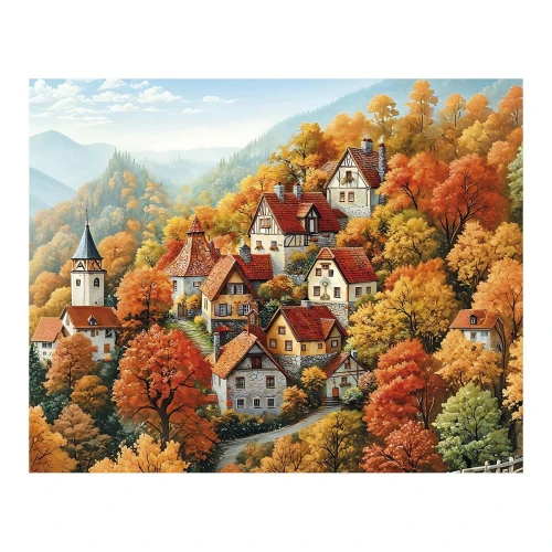Zestaw kreatywny Diamentowa mozaika 30x40cm Jesień 1 Flamingo Line (2(2))