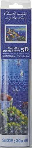 Zestaw kreatywny Diamentowa mozaika 30x40cm Wybrzeże Santorini Flamingo Line (8(2))
