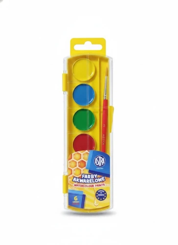 Farby akwarelowe z eurozawieszką 6 kolor. Astra (302025004)