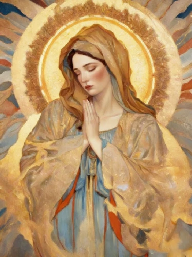Zestaw kreatywny Diamentowa mozaika 30x40cm Matka Boża Flamingo Line (ST25877)