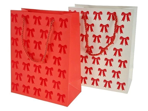 Torba prezentowa welurowe kokardki, 18x23x9cm [mm:] 230x180x 90 Adar (635128)