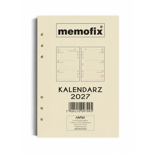 Wkład do organizera kalendarz a5 2027 Antra (TDW)