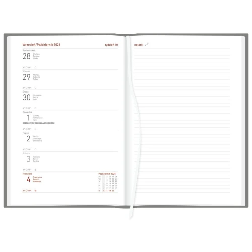 Kalendarz nauczyciela książkowy (terminarz) akademicki Vivella czerwony A5 143mm x 204mm Wokół Nas (A5TA071B)