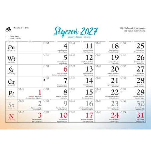 Kalendarz ścienny POLSKIE ZAKĄTKI 13-planszowe A4 280mm x 200mm Lucrum (RW6)