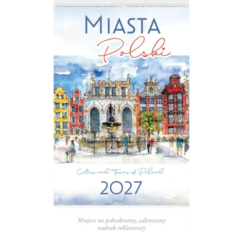 Kalendarz ścienny MIASTA POLSKI 13-planszowe A3+ 320mm x 470mm Lucrum (RW05)