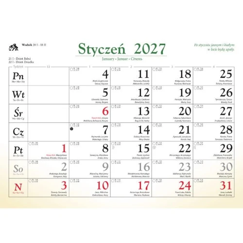 Kalendarz ścienny LEŚNI PRZYJACIELE 13-planszowe 320mm x 470mm Lucrum (RW7)