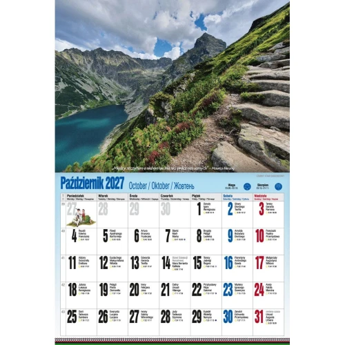 Kalendarz ścienny ALBUMOWY TATRY PO ZBÓJU 470mm x 320mm Pan Kalendarzyk (KSA V.5)