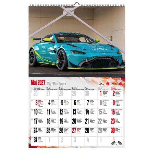 Kalendarz ścienny 2027 SUPER CARS 470mm x 320mm Pan Kalendarzyk (A3 VD.17)