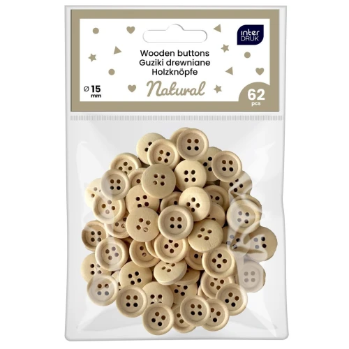 Guziki mix kolrów mix 62 szt Interdruk (naturalne)