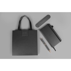 Zestaw piśmienniczy PREMIUM CZARNY DŁUG.+NOTES+ETUI Cresco (851003)