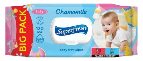Chusteczki higieniczne nawilżane dla dzieci 120 szt Superfresh (BS-SF-619010)