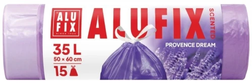 Worki na śmieci zapachowe lawenda kolor: fioletowy 35L 15 szt Alufix (BS-AX-669619)