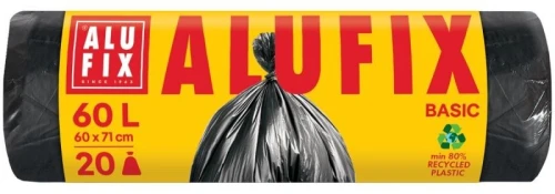 Worki na śmieci economy kolor: czarny 60L 20 szt Alufix (BS-AX-655223)