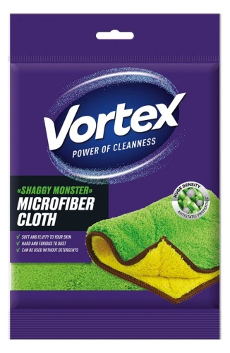 Ścierka z mikrofibry Shaggy Monster, zielono-żółta mikrofibra [mm:] 300x200 Vortex (BS-VR-642933)