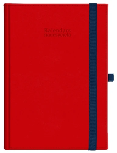 Kalendarz nauczyciela książkowy (terminarz) Nebraska z gumką czerwony A5 143mm x 204mm Wokół Nas (A5TN070B)