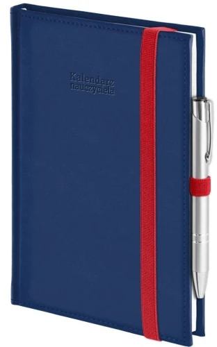 Kalendarz nauczyciela książkowy (terminarz) Nebraska z gumką granatowy A5 143mm x 204mm Wokół Nas (A5TN070B)