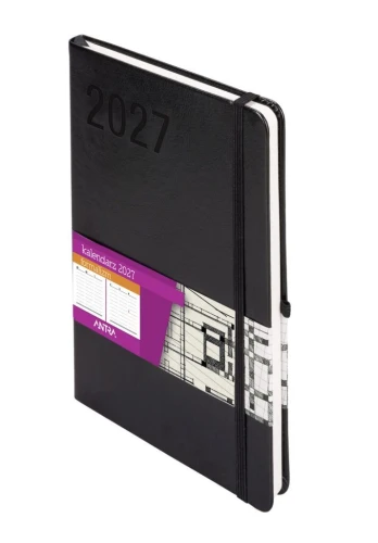 Kalendarz książkowy (terminarz) 2027 Formalizm tygodniowy, czarny A5 210mm x 145mm Antra (Kal001539)