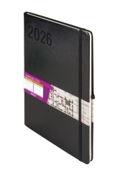 Kalendarz książkowy (terminarz) 2027 Formalizm tygodniowy, czarny A4 295mm x 210mm Antra (Kal001533)