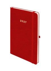 Kalendarz książkowy (terminarz) 2027 Riga tygodniowy z notesem, czerwony A5 210mm x 145mm Antra (KAT01010)