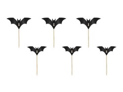 Ozdoba halloweenowa Dekoracje do muffinek Nietoperze, czarny, 3.6-4.7cm Partydeco (KPM37)