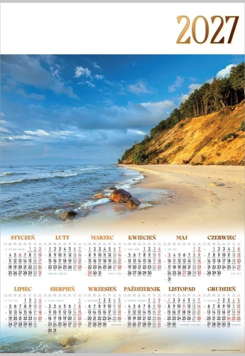 Kalendarz ścienny KLIF plakatowy A4 607mm x 880mm Lucrum (PL02)