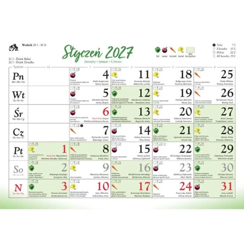 Kalendarz ścienny OGRÓDKI PRZYDOMOWE 13-planszowe 320mm x 470mm Lucrum (RW13)