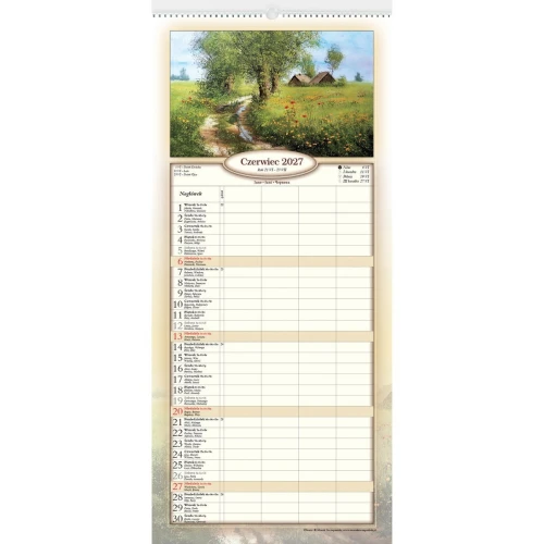 Kalendarz ścienny notatnikowy 2027 IMPRESJE POLSKIE 220mm x 490mm Lucrum (WN01)