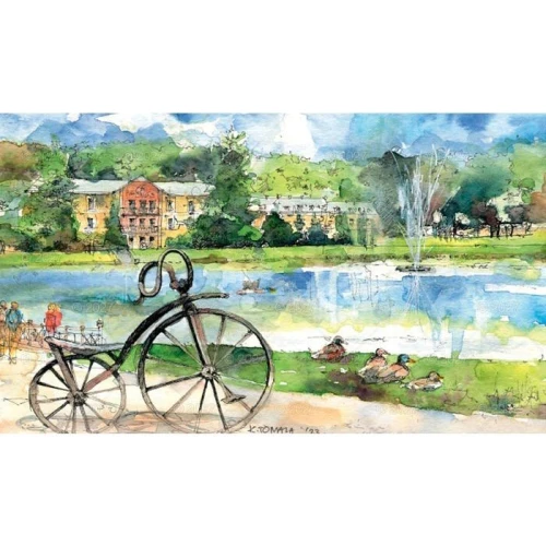 Kalendarz ścienny notatnikowy 2027 aKWARELE Z POLSKI 220mm x 490mm Lucrum (WN04)