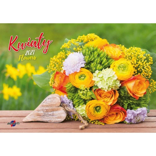 Kalendarz ścienny KWIATY wieloplanszowy 285mm x 410mm Avanti (KA-8)