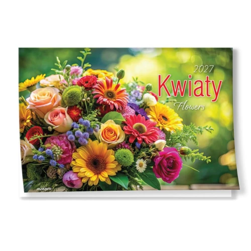 Kalendarz ścienny KWIATY wieloplanszowy 285mm x 410mm Avanti (KA-8)