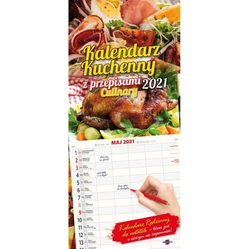 Kalendarz ścienny KUCHENNY wieloplanszowy paskowy 220mm x 490mm Avanti (KPD-3)