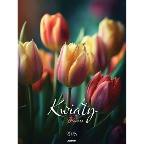 Kalendarz ścienny MAŁY SPIRALA KWIATY 230mm x 305mm Avanti (KSMS-6)