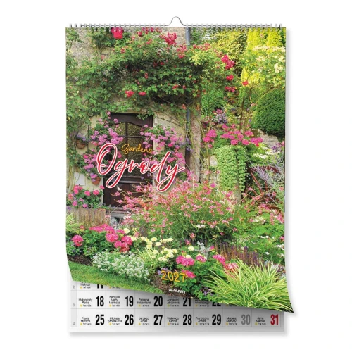 Kalendarz ścienny MAŁY SPIRALA OGRODY 230mm x 305mm Avanti (KSMS-10)